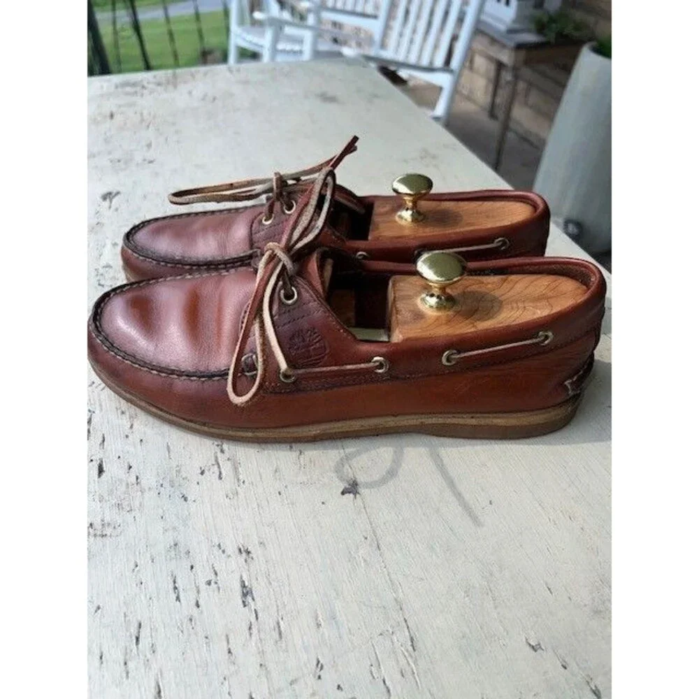 Timberland Men's sz 10 Brown Classic 2 Eye Boat Shoes VGC
